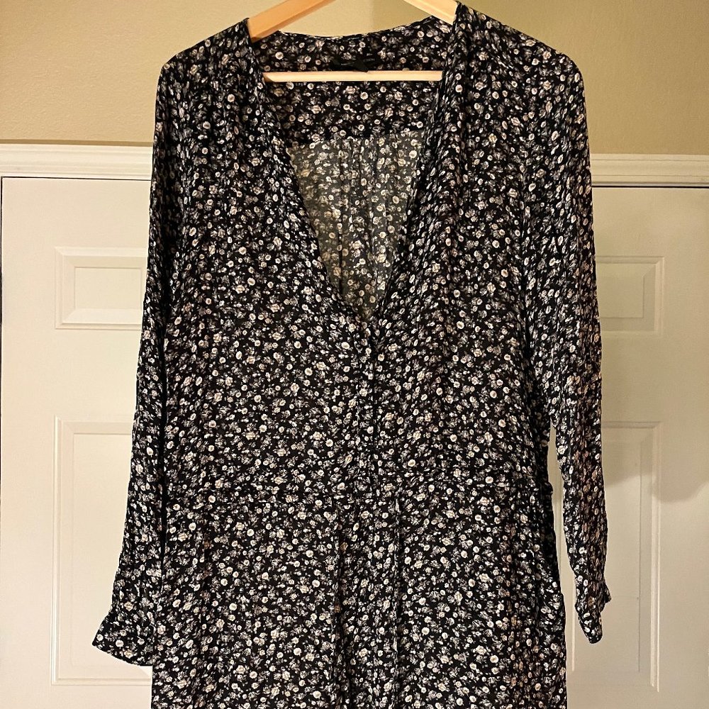 long sleeve shirt dress with flattering drawstring at waist